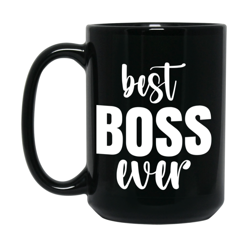 Best Boss Ever Mug, Father’s Day Gift, 11Oz Or 15Oz Black Ceramic Coffee Cup, 1