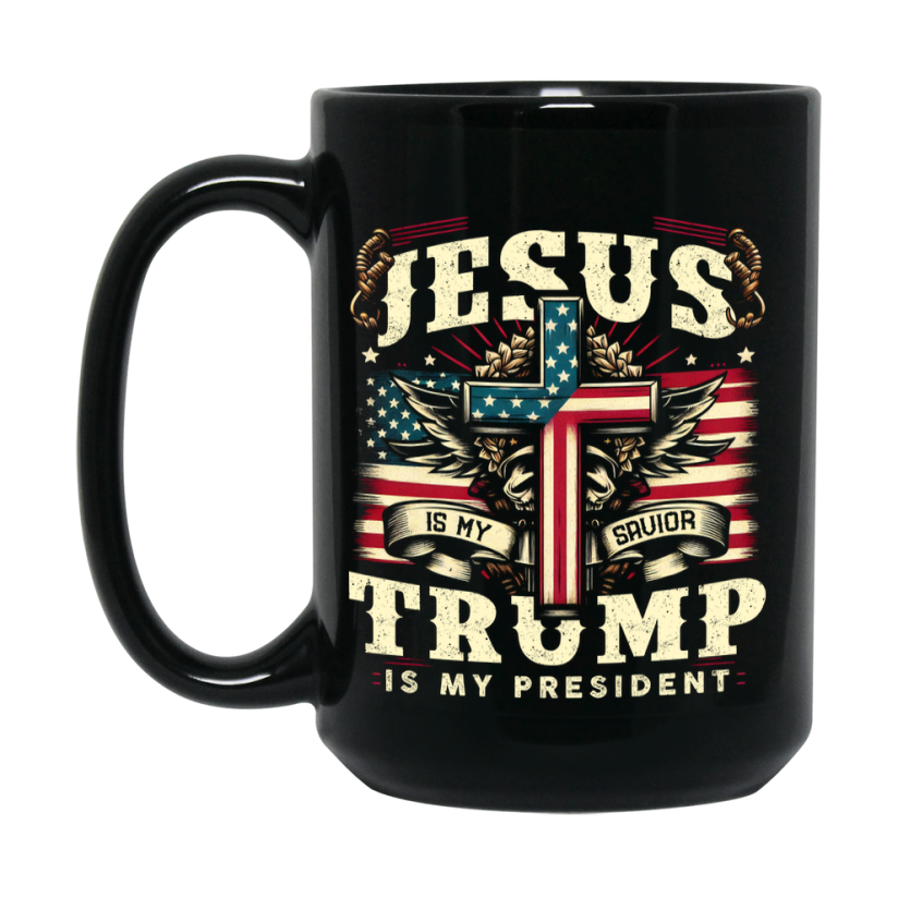 Trump Coffee Mug Gift, Double-Sided 11Oz Black Ceramic Trump Mug