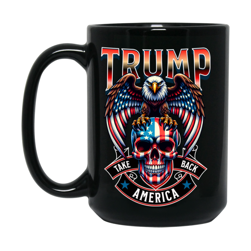 Trump Coffee Mug Gift, Double-Sided 11Oz Black Ceramic Trump Mug
