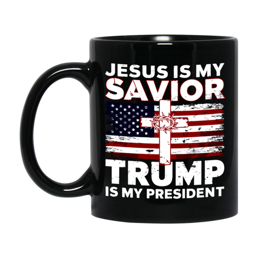 Trump Coffee Mug Gift, Double-Sided 11Oz Black Ceramic Trump Mug