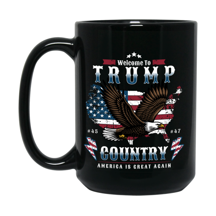Trump Coffee Mug Gift, Double-Sided 11Oz Black Ceramic Trump Mug