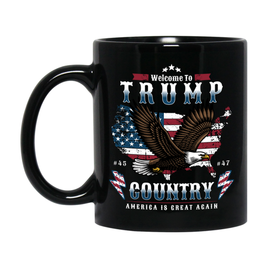 Trump Coffee Mug Gift, Double-Sided 11Oz Black Ceramic Trump Mug