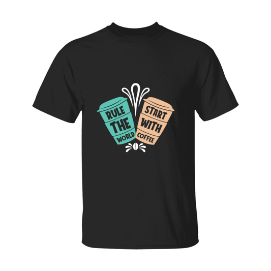 Coffee Lovers Funny Coffee Quote Tee Shirt, Black Unisex Gildan 500 Tee
