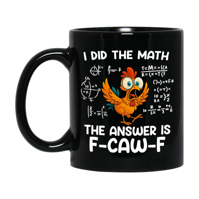F-Caw-F Chicken Mug, Funny Chicken Coffee Mug Gift, Trendy Black Ceramic Fcawf Cup