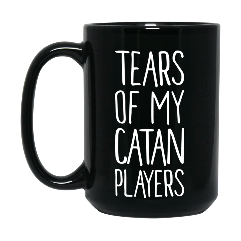 Tears Of My Catan Players Mug, Funny Game Night Black Ceramic Coffee Cup 11Oz 15Oz
