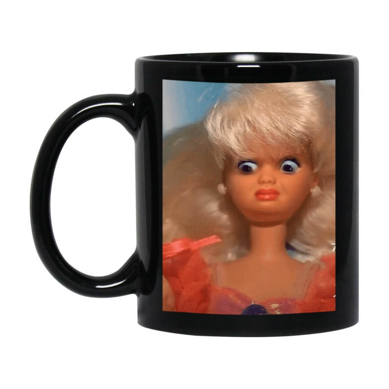 Disgusted Doll Face Mug, Funny Doll Face Meme Coffee Cup