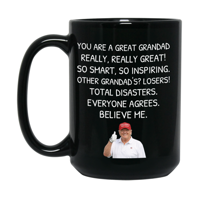 Grandpa Mug, Gift For Grandad, Black Coffee Mug