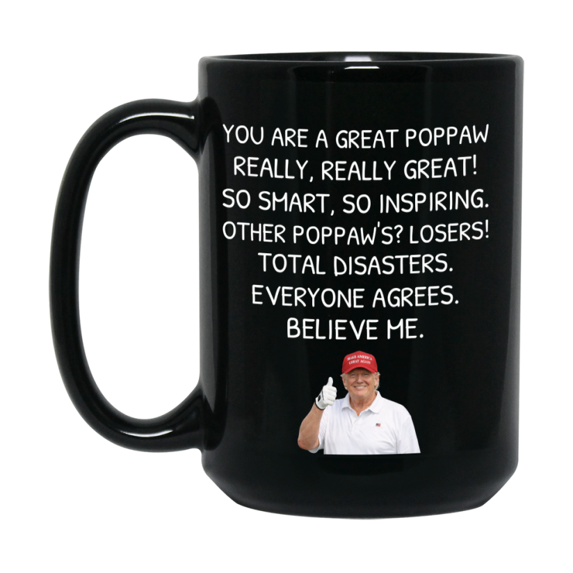 Grandpa Mug, Gift For Poppaw, Black Coffee Mug