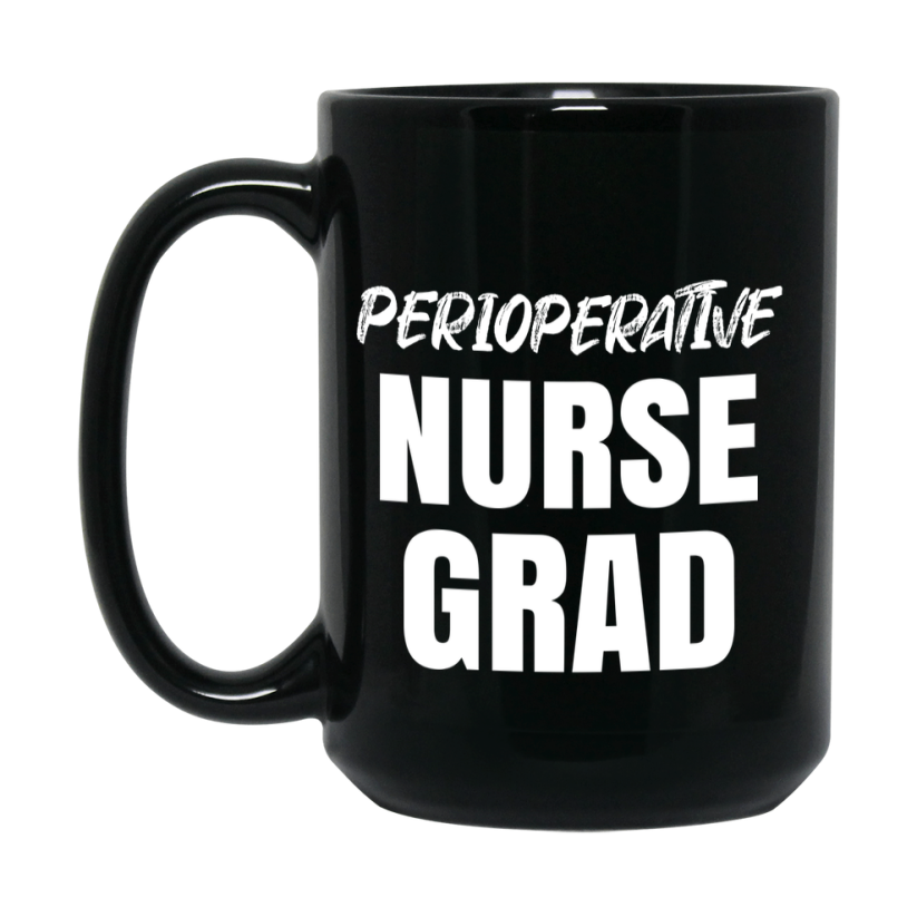 Perioperative Nurse Grad Coffee Mug - Black Ceramic Nursing Graduation Gift