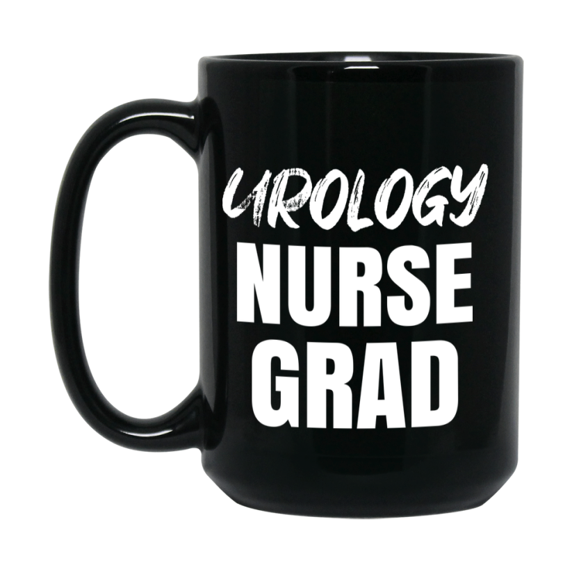 Urology Nurse Grad Coffee Mug - Black Ceramic Nursing Graduation Gift