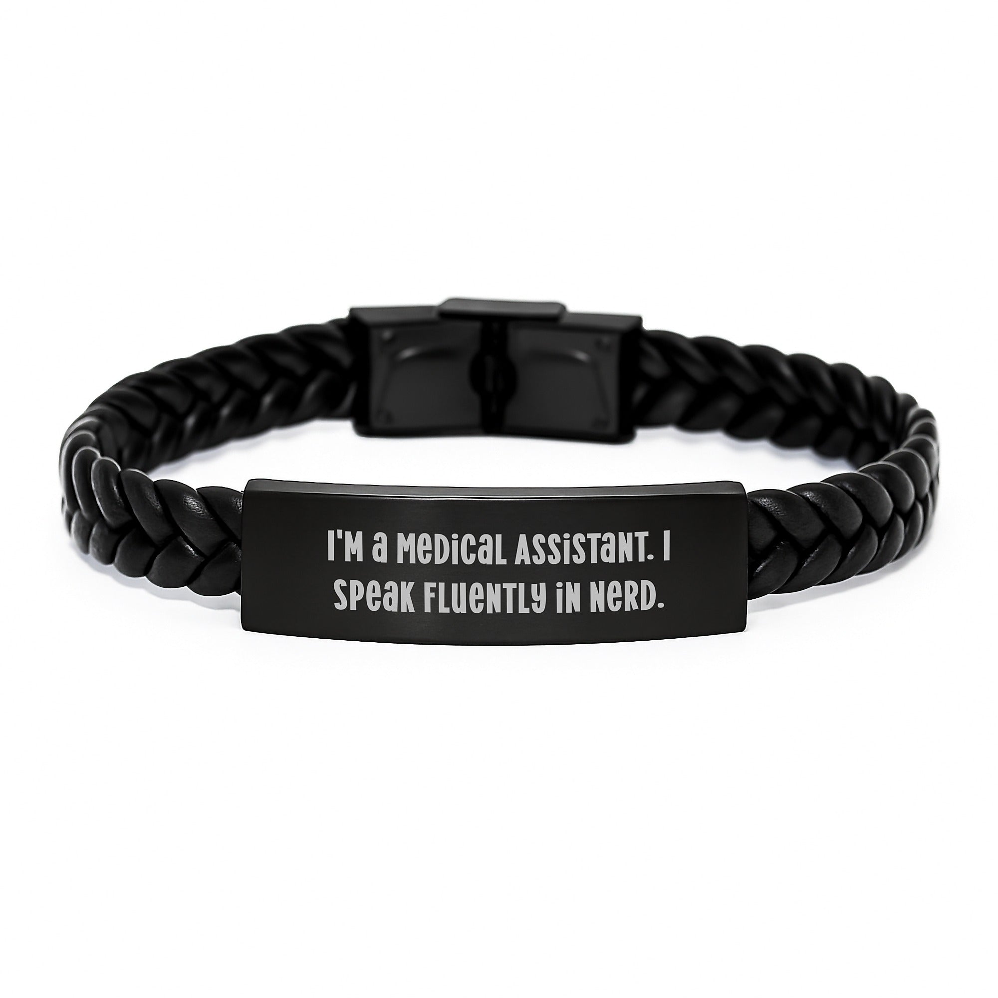 Medical Assistant Gifts, Funny Quote Interlaced Leather Bracelet, Gifts from Friends for Medical Assistant Graduation Unique Gifts
