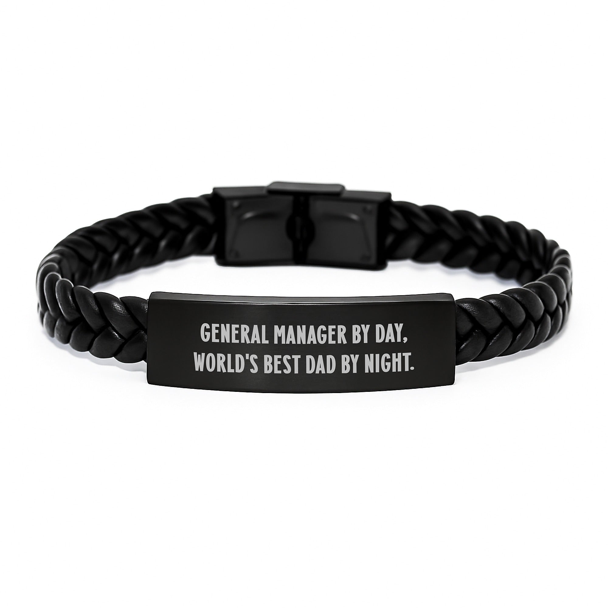 General Manager Gifts for Him, Funny Quote Interlaced Leather Bracelet, Gifts from Men to General Manager, Unique Graduation Presents for Men