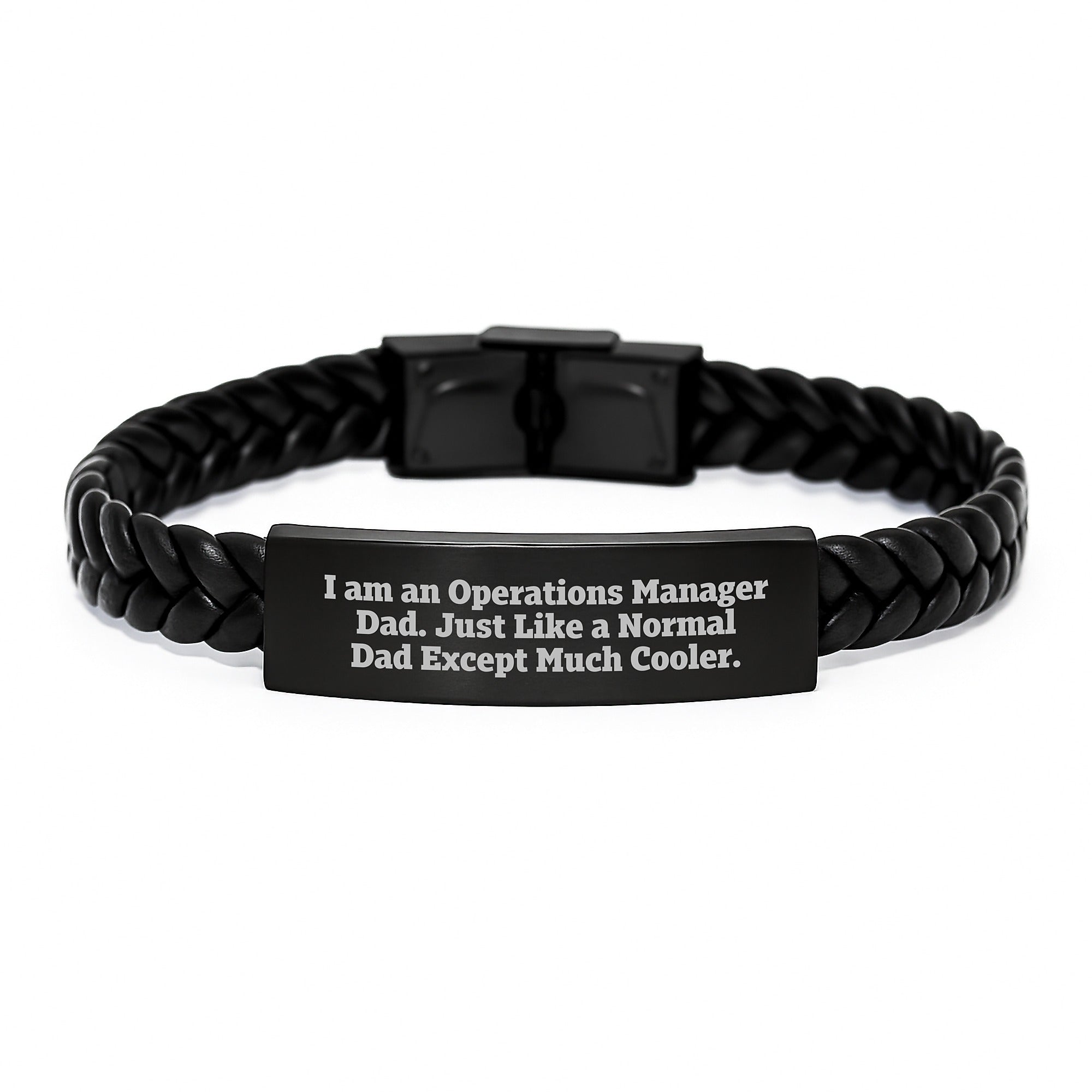 Unique Operations Manager Dad Gift Ideas, Funny Interlaced Leather Bracelet for Men, Christmas Unique Gifts from Dads to Operations Manager Colleagues