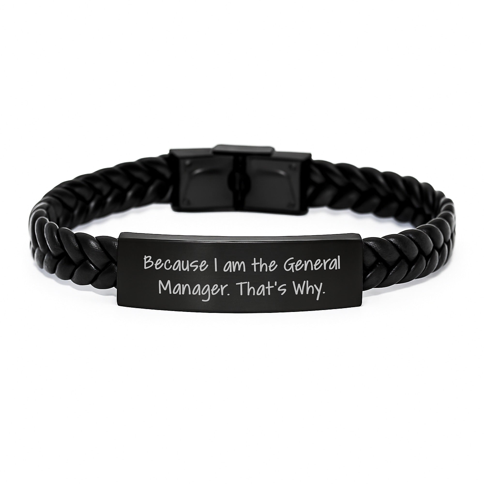 General Manager Gift Funny Quote Interlaced Leather Bracelet for Men from Friends