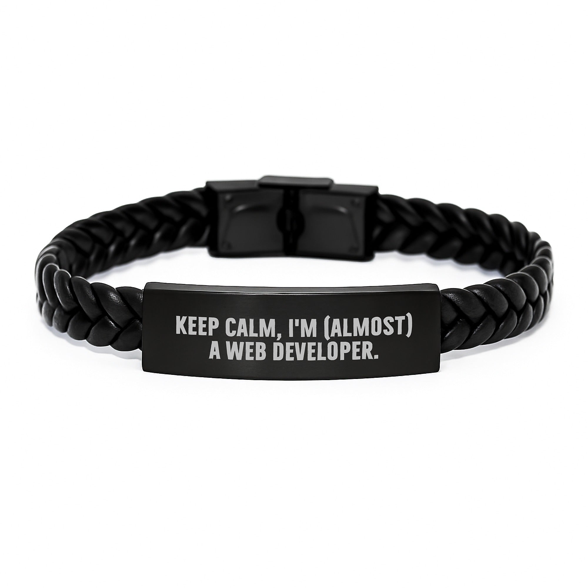 Unique Web Developer Gifts for Men Friends, Funny Interlaced Leather Bracelet Quotes, Christmas Unique Gifts from Family to Web Developer