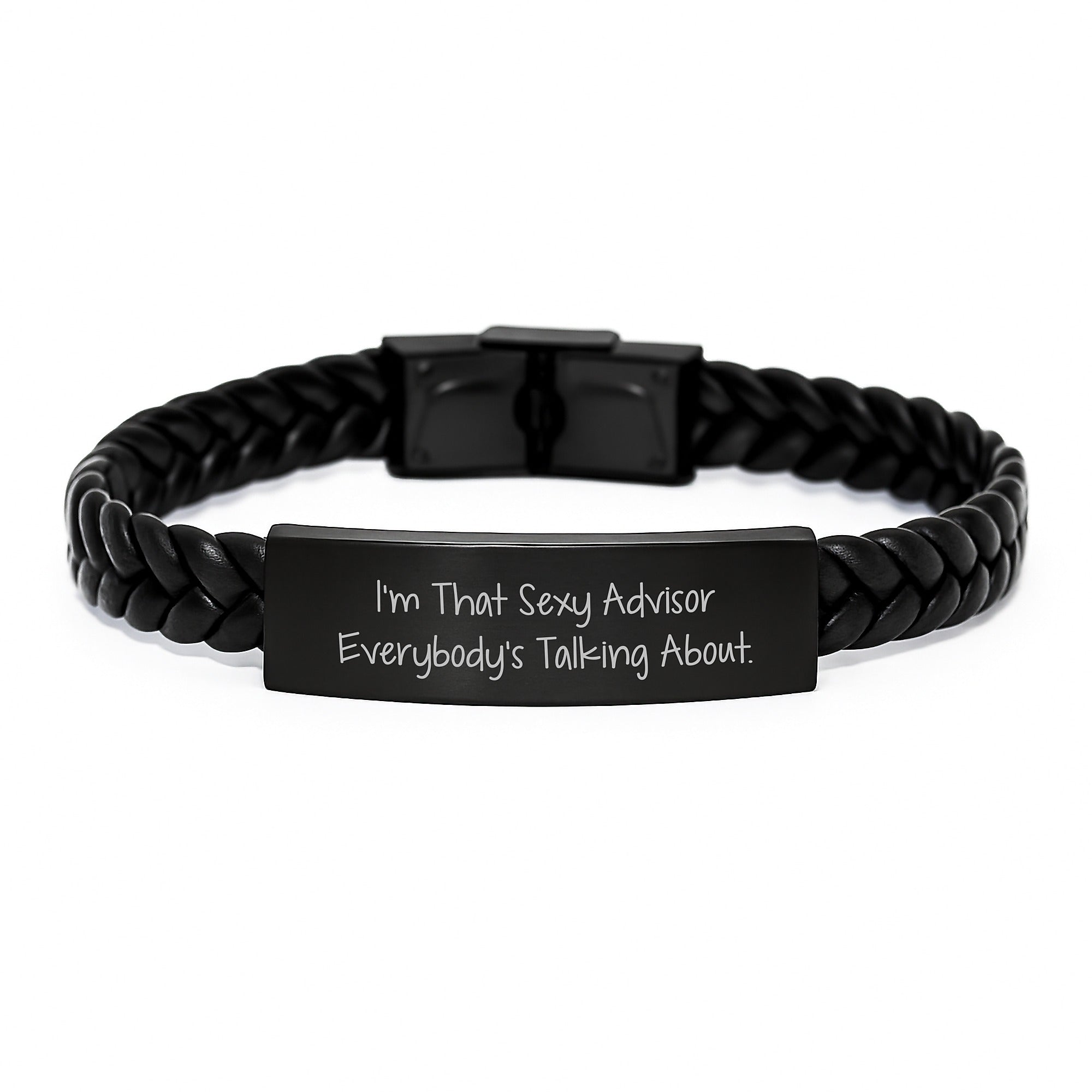Sexy Advisor Gifts for Men, Funny Interlaced Leather Bracelet with Stainless Steel, Unique Christmas Unique Gifts from Friends and Family