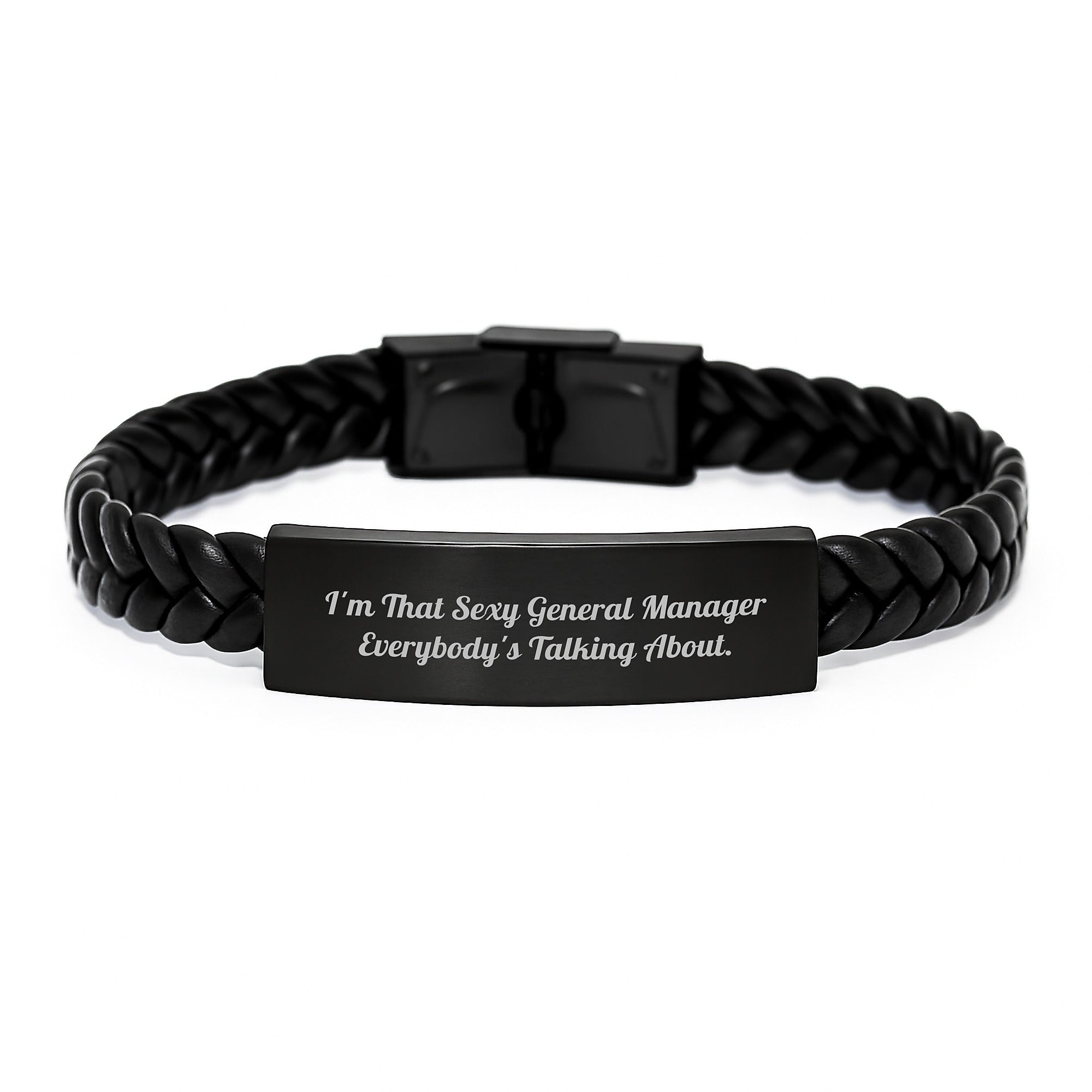 Sexy General Manager Gifts for Men, Funny Inspirational Quote, Interlaced Leather Bracelet, Christmas Unique Gifts from Friends, Coworkers, Family