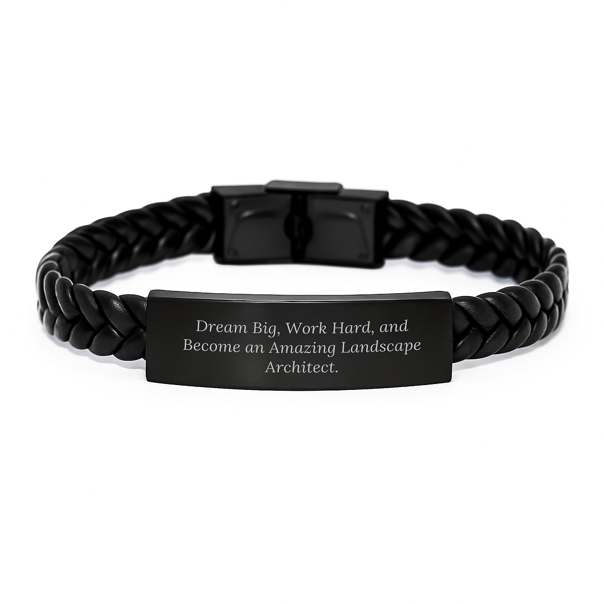 Landscape Architect Inspiration Interlaced Leather Bracelet Gifts from Family for Men, Work Hard, Dream Big, Christmas Unique