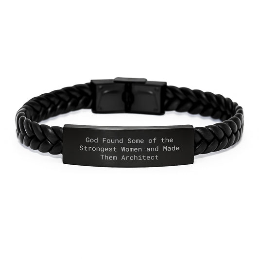 Architect Inspired Interlaced Leather Bracelet, Funny Quote, Gifts from Men to Architect Friends, Birthday Unique Gifts - Image 1