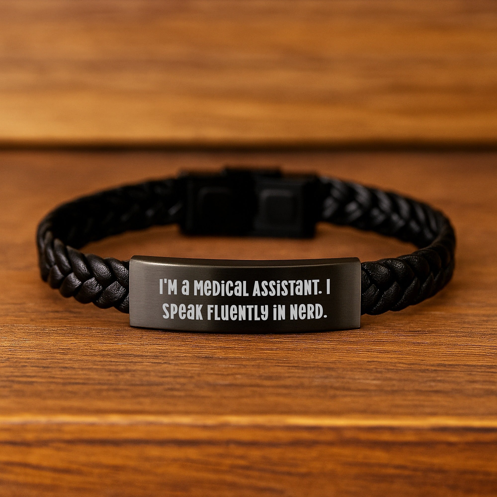 Medical Assistant Gifts, Funny Quote Interlaced Leather Bracelet, Gifts from Friends for Medical Assistant Graduation Unique Gifts - Image 2