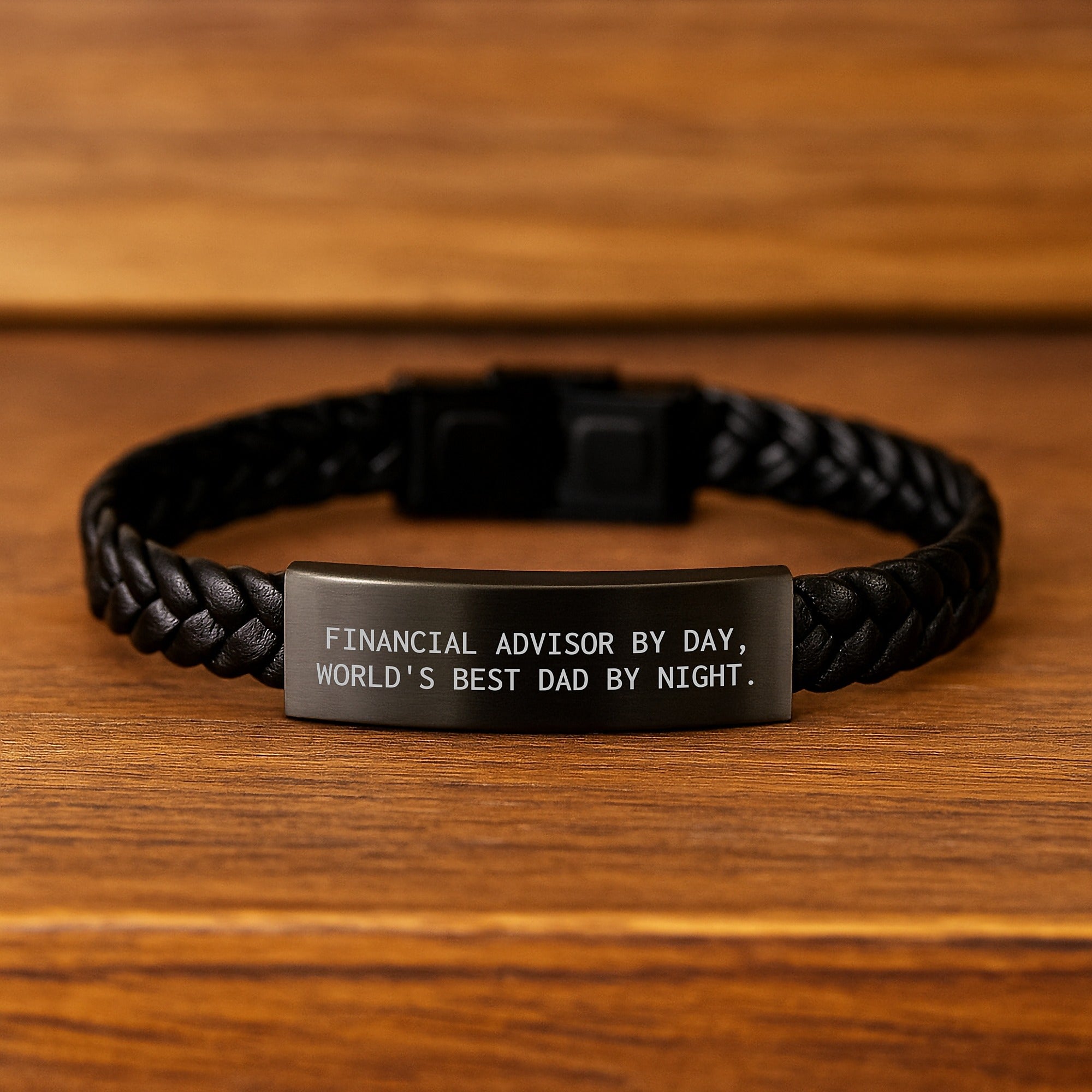 Financial Advisor Gifts, Interlaced Leather Bracelet for Men, Funny Quote, Graduation Unique Gifts from Dad, Gifts for Financial Advisor - Image 2