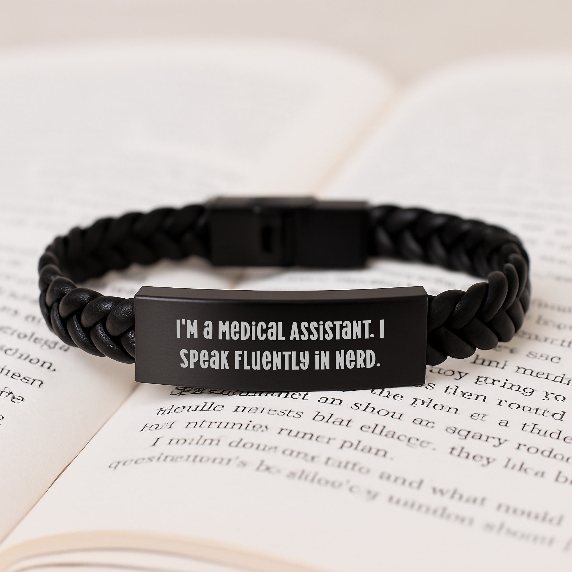 Medical Assistant Gifts, Funny Quote Interlaced Leather Bracelet, Gifts from Friends for Medical Assistant Graduation Unique Gifts - Image 3