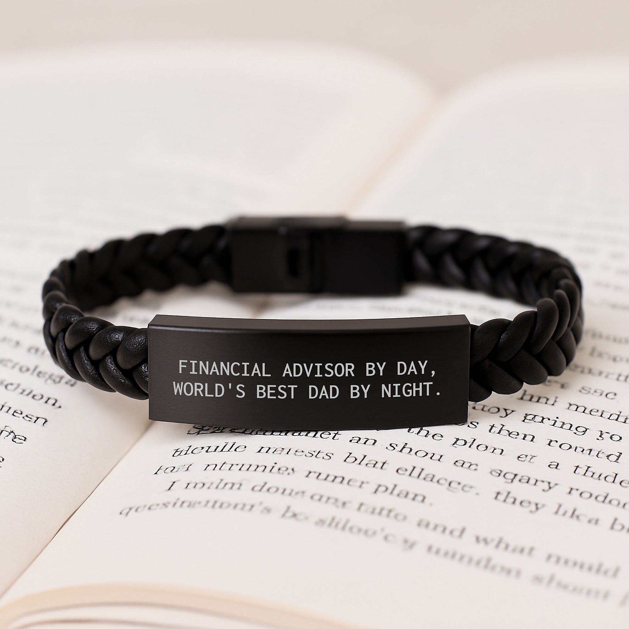 Financial Advisor Gifts, Interlaced Leather Bracelet for Men, Funny Quote, Graduation Unique Gifts from Dad, Gifts for Financial Advisor - Image 3