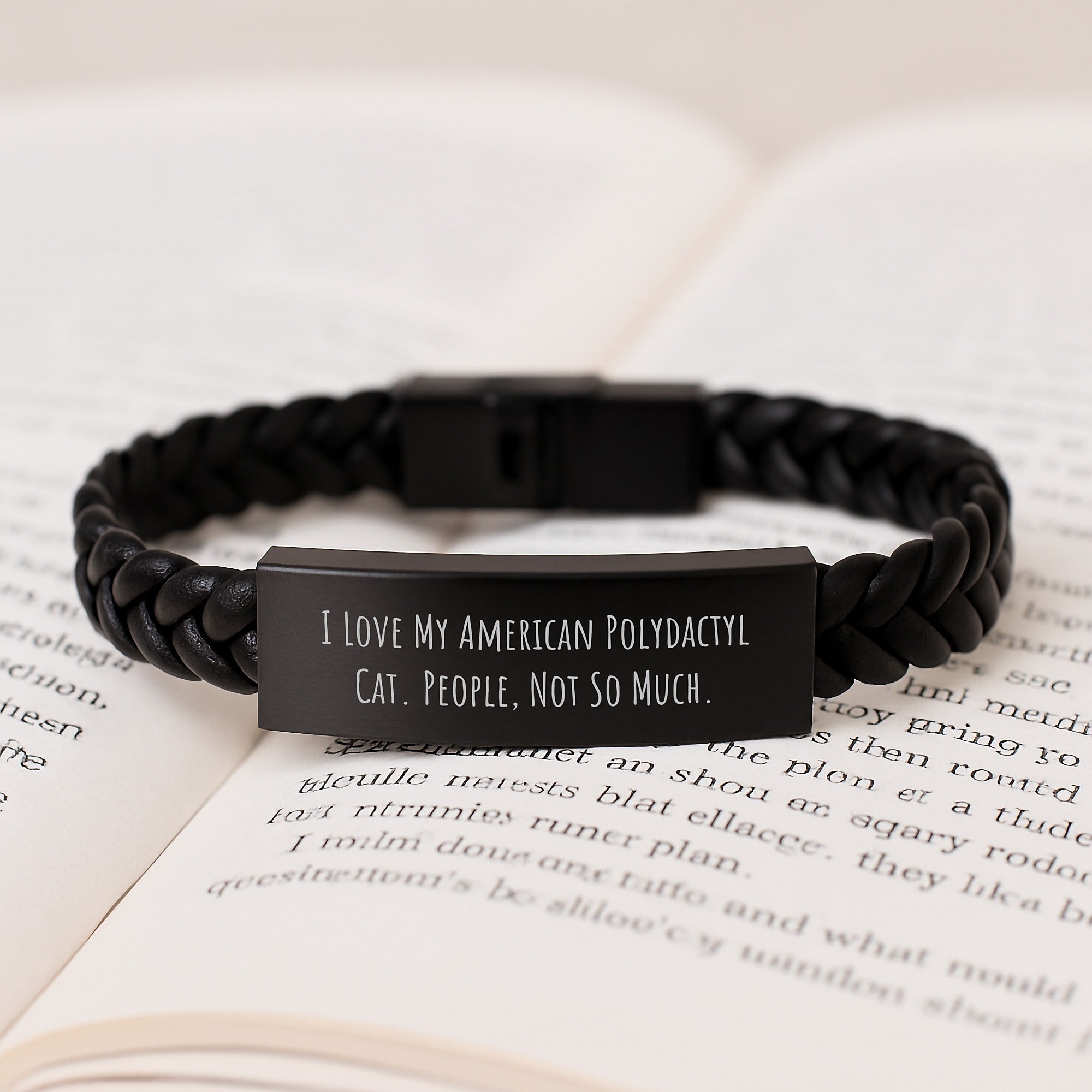 American Polydactyl Cat Enthusiasts Gifts for Men, Women, or Friends - Interlaced Leather Bracelet with Quote, Graduation Unique Gifts from Family, Coworkers - Image 3