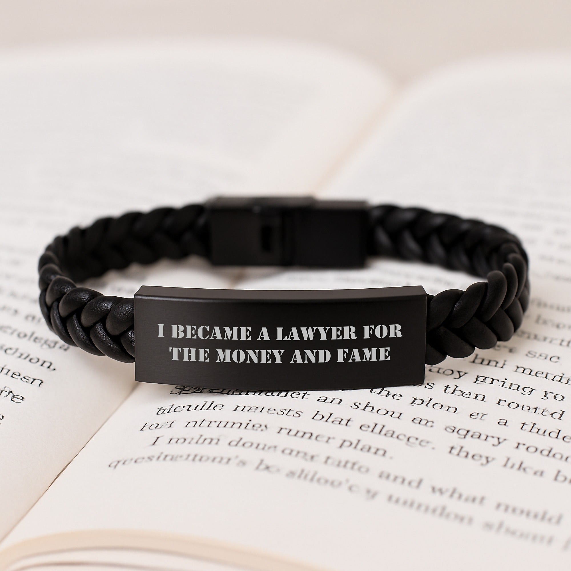 Lawyer Gifts, Funny Quote Interlaced Leather Bracelet, Gifts from Men to Lawyer, Unique Graduation Gifts for Lawyer Friends - Image 3