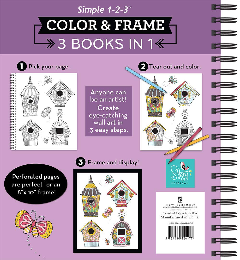 Color & Frame - 3 Books in 1 - Country, Forest, City (Adult Coloring Book)