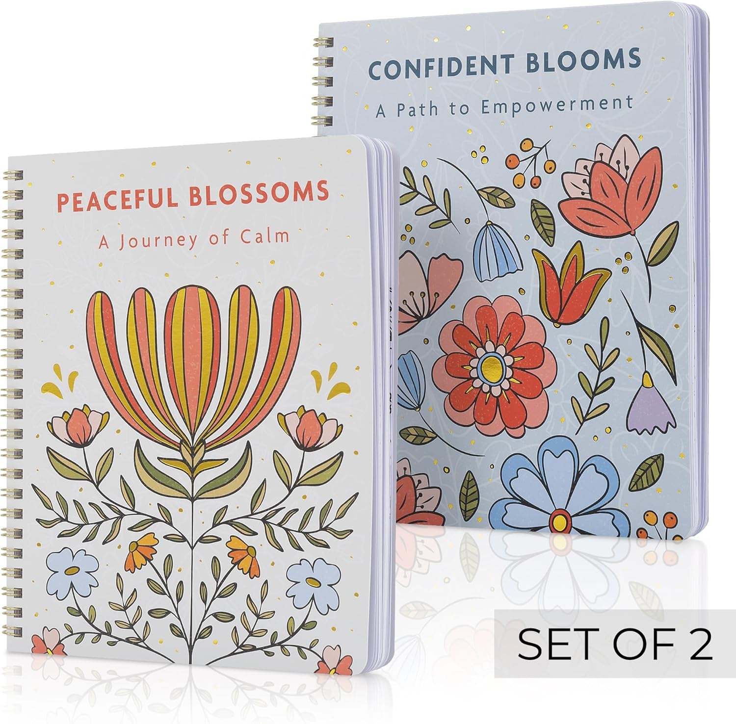 Beautiful Adult Coloring Book Set of 2 for Relaxation - Affirmation and Inspirational Books Making It a Great Gift - Perfect Stress-Relieving Books Fun to Color for Women