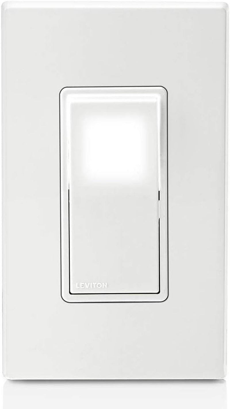 Leviton 15 Amp Decora LED Illuminated Light Wall Switch Single-Pole, White, L5611-2W