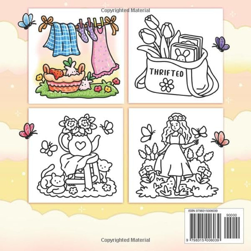 Cozy Girl Spring Coloring Book: Bold and Easy Designs for Adults and Teens. Simple, Cute Illustrations with Thick Lines (Cozy Girl Series)