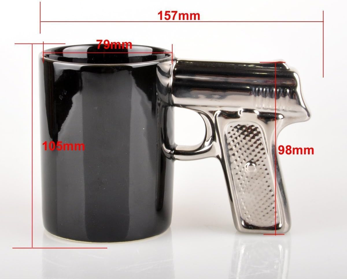 Pistol Handle Coffee Mug – Novelty Ceramic Coffee Cup (12oz)