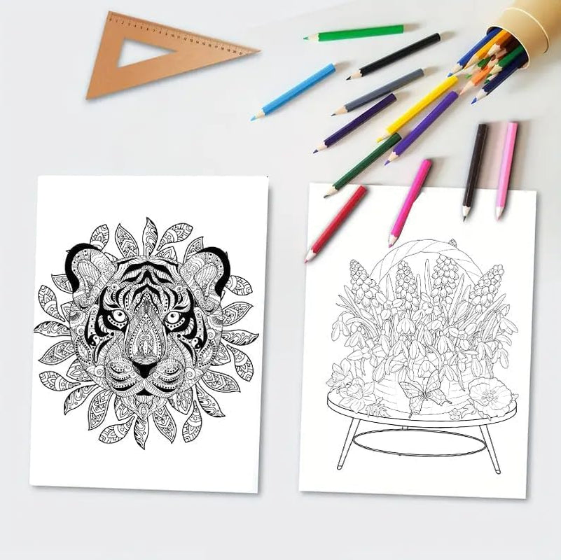3 Pack Adult Stress Relief Coloring Book,60 Page Mandalas,Animal & Flower Patterns,Spiral Bound Women Coloring Books for Mindfulness & Relaxation for Christmas,Birthday&Holiday Party Gifts