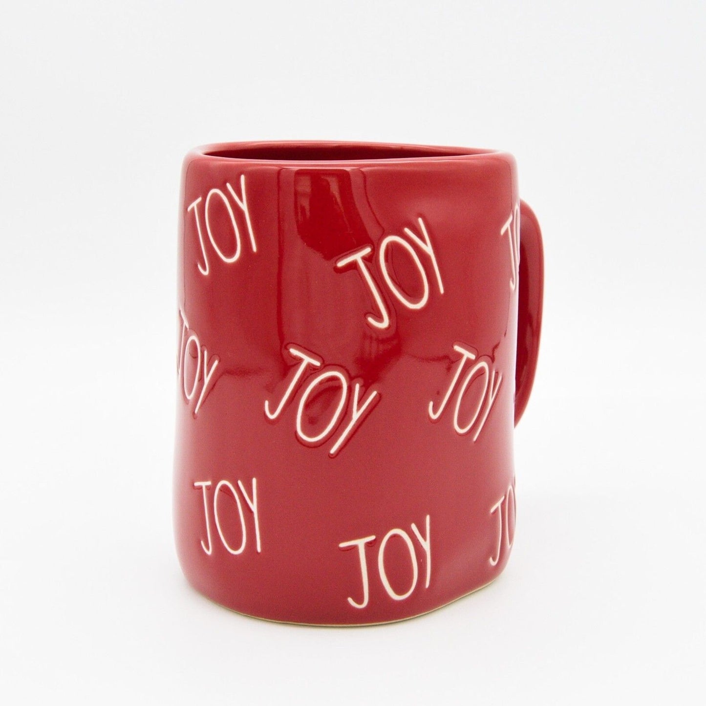 Red Rae Dunn Mug - Joy 16oz Ceramic Christmas Coffee Cup Gift For Mom - New