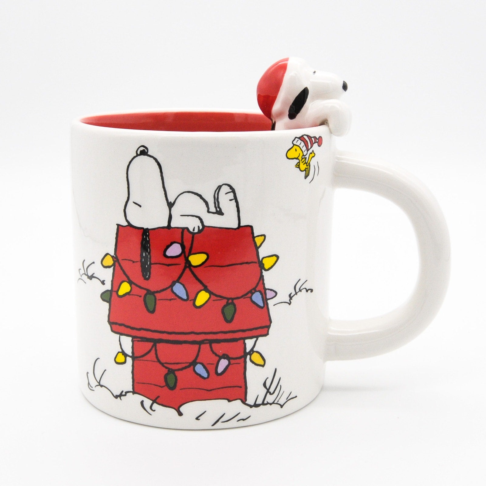 Peanuts Christmas Mug, 3D Snoopy Ceramic 14oz Coffee Cup Gift for Snoopy Fans