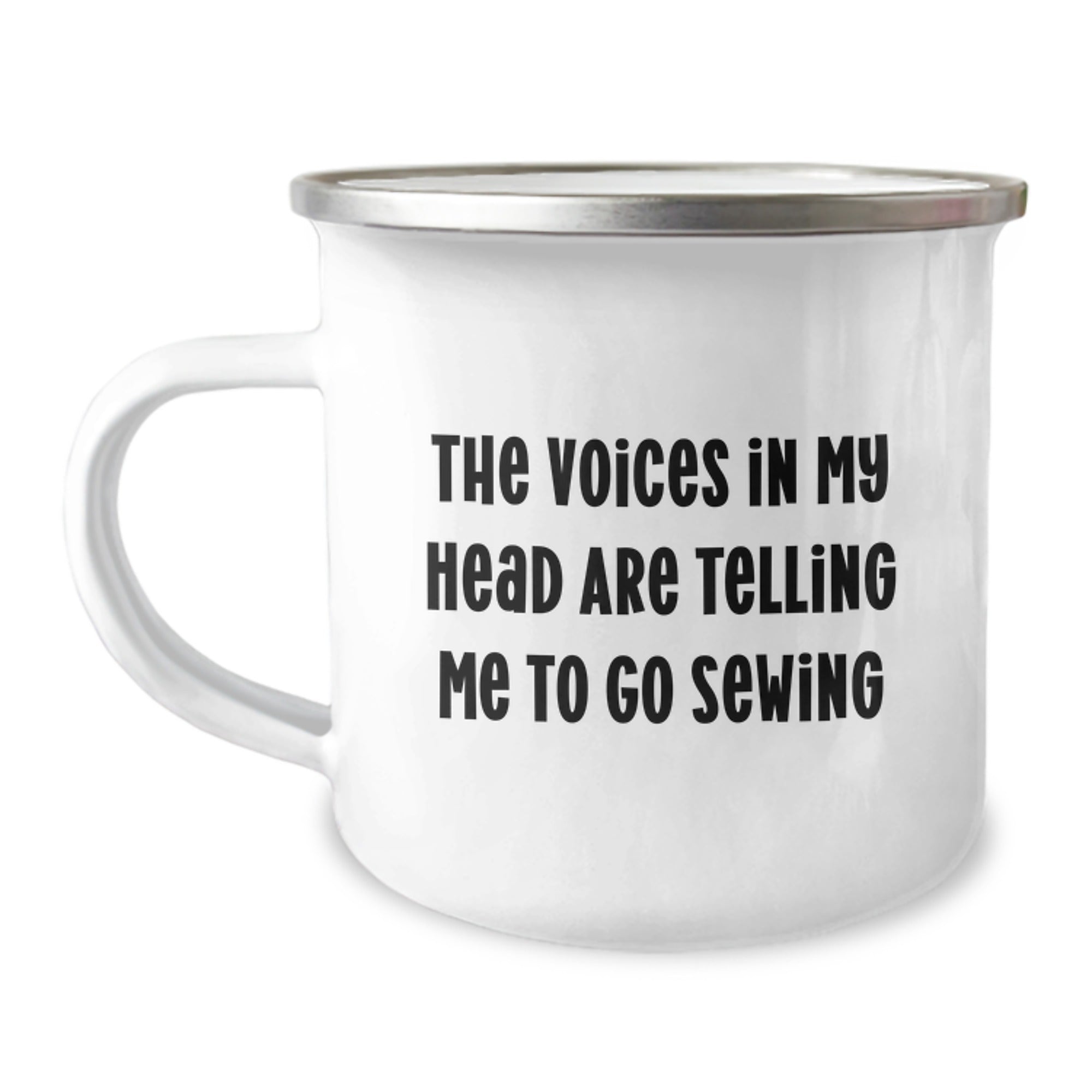 Funny Sewing Gifts for Men from Friends, Unique Christmas Unique Gifts, Inspirational Camping Mug with Voices In My Head Quote