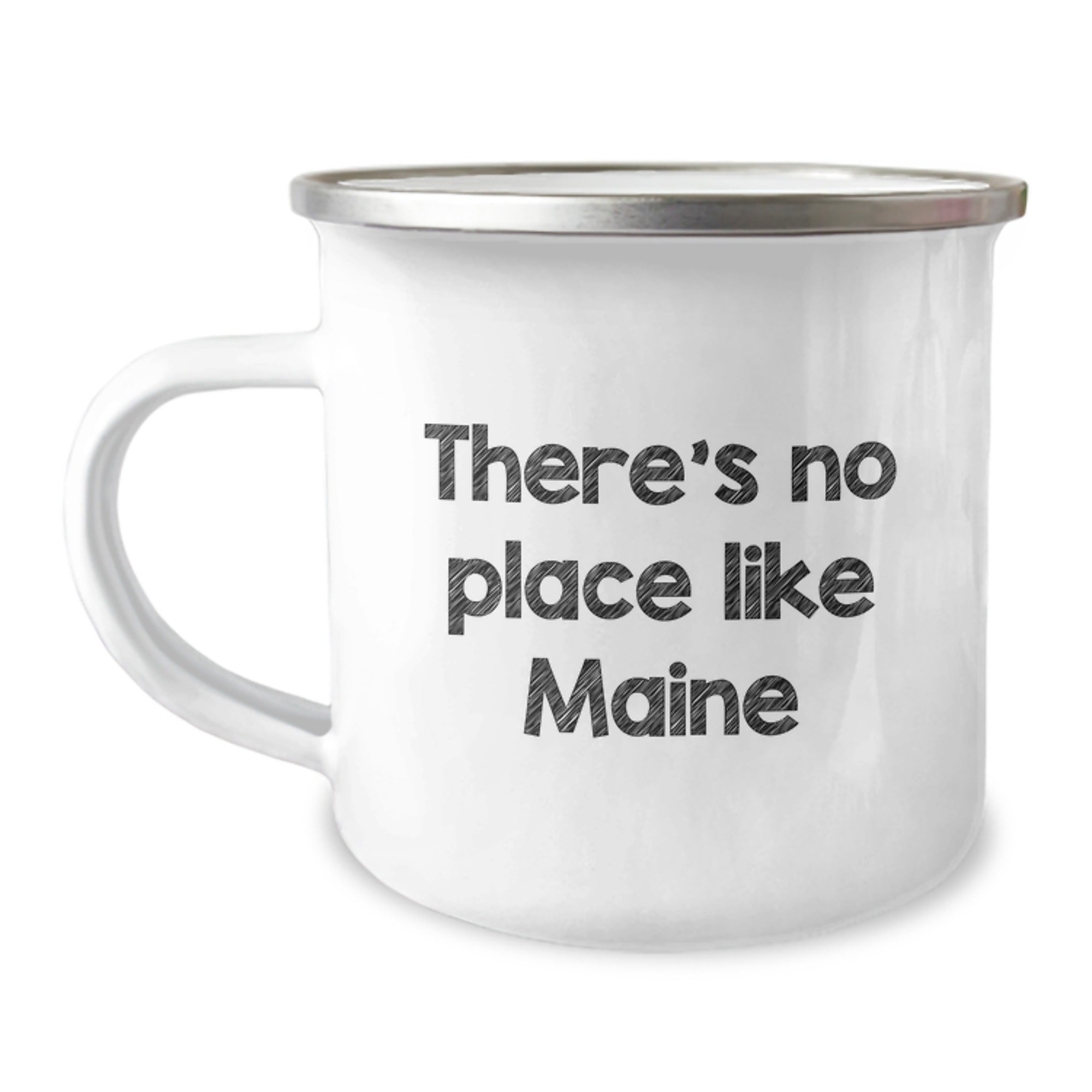 Maine Gifts from Friends for Birthday Camping Adventures, 'There's No Place Like Maine', Funny Camping Mug, 12 oz Capacity, Stainless Steel with Enamel Finish