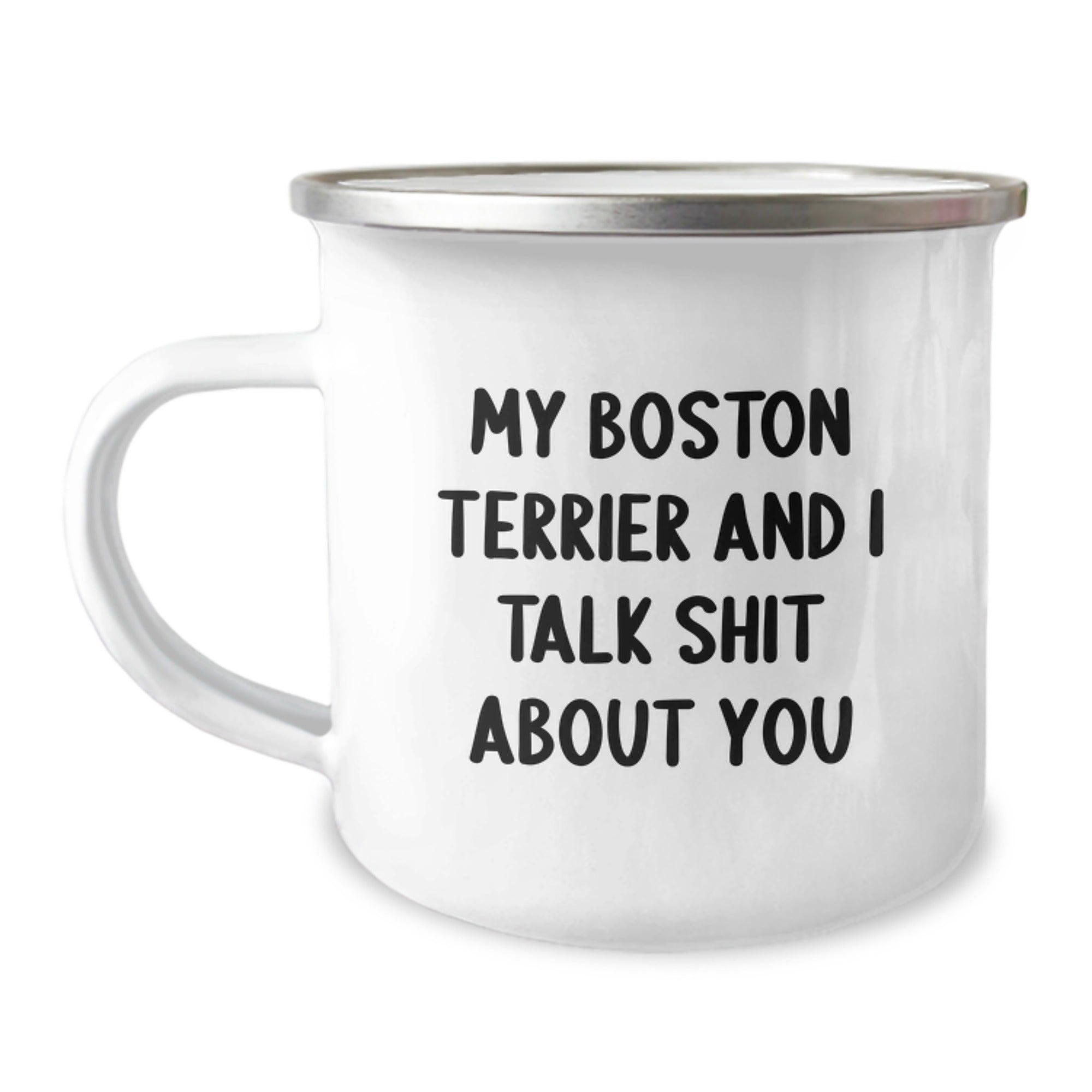 Boston Terrier Dog Lover's Funny Camping Mug for Graduation, Unique Gifts from Friends, Family or Coworkers for Men or Women