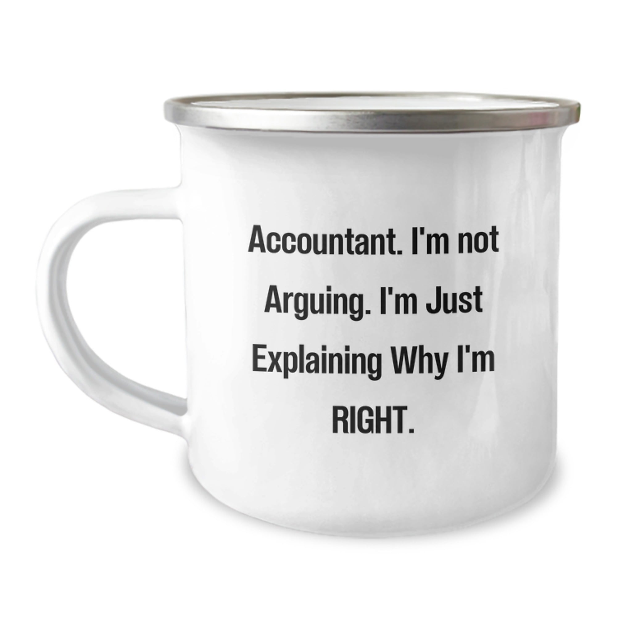 Funny Accountant Gifts from Friends, Accountant Camping Mug for Birthday Unique Presents, 'I'm Not Arguing, I'm Just Explaining Why I'm Right'