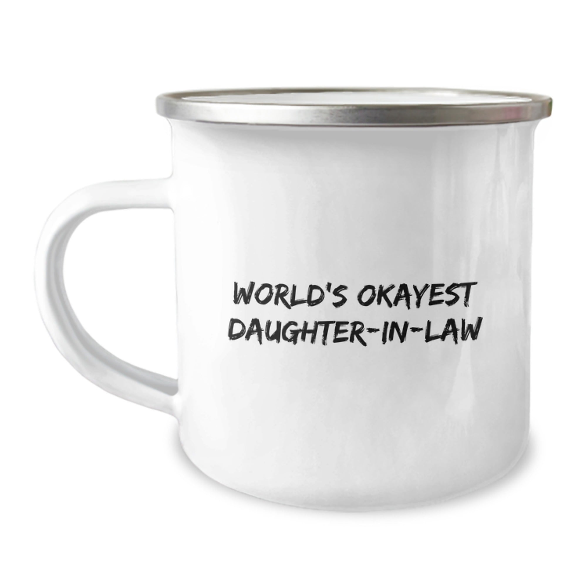 Funny Daughter-in-law Gifts from Family Members, Unique Camping Mug for Daughter-in-law, World's Okayest Daughter-in-law Christmas Unique Gifts