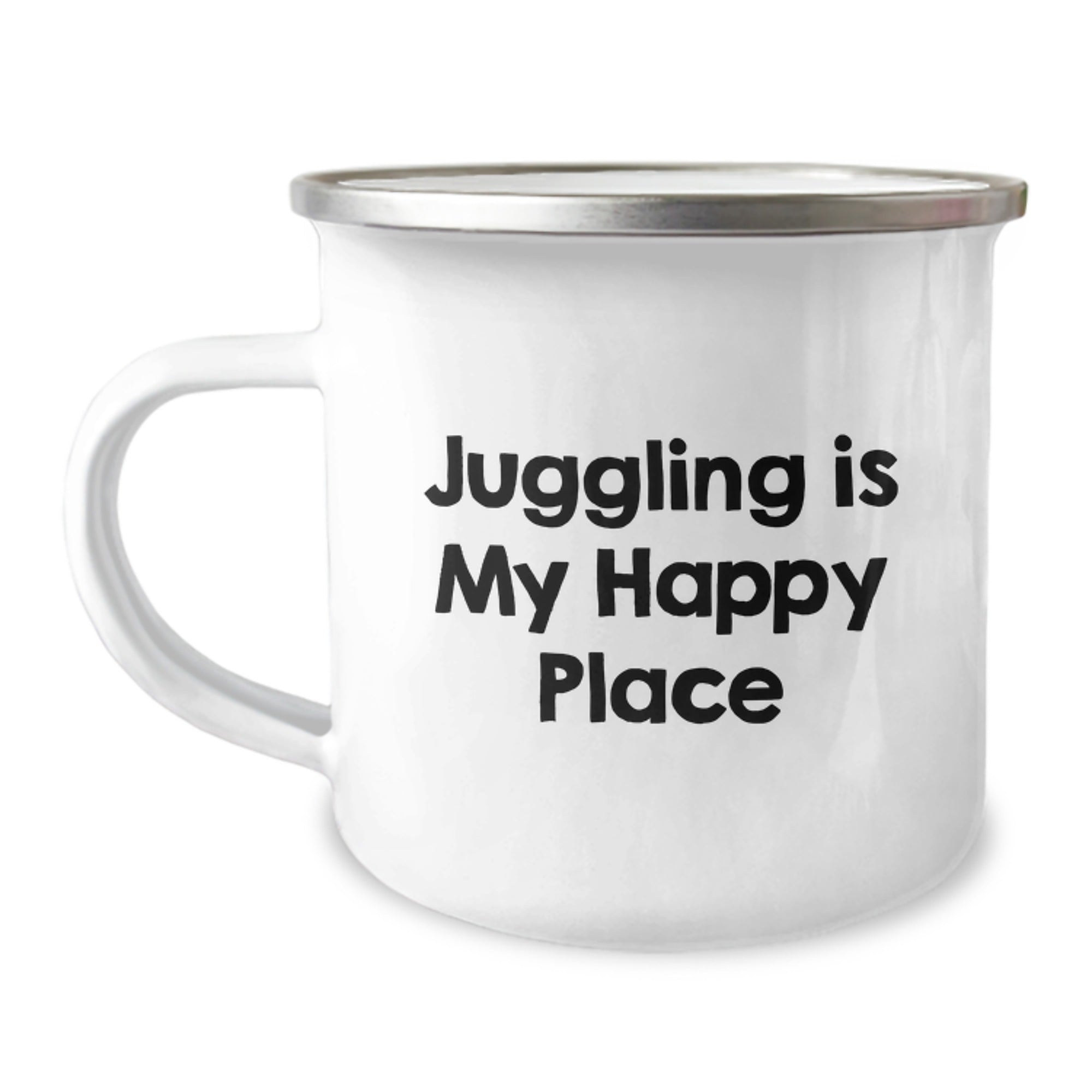 Christmas Gift for Her - Juggling Is My Happy Place Enamel Camping Mug