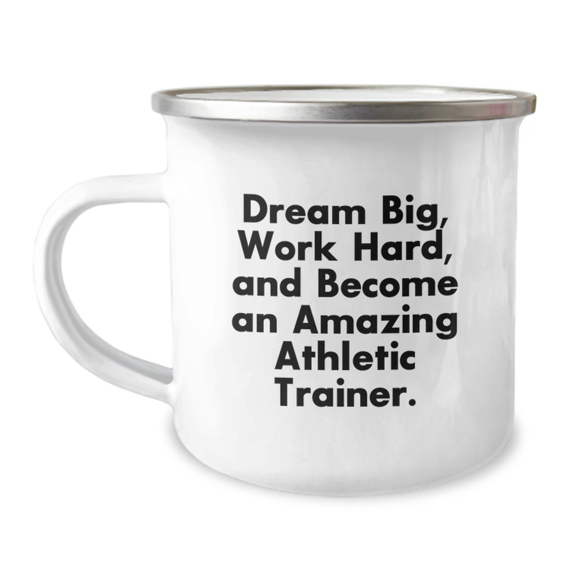 Funny Inspirational Athletic Trainer Gifts for Men, Unique Camping Mug for Christmas, 'Dream Big Work Hard' Quote - Gifts from Friends for Athletic Trainer