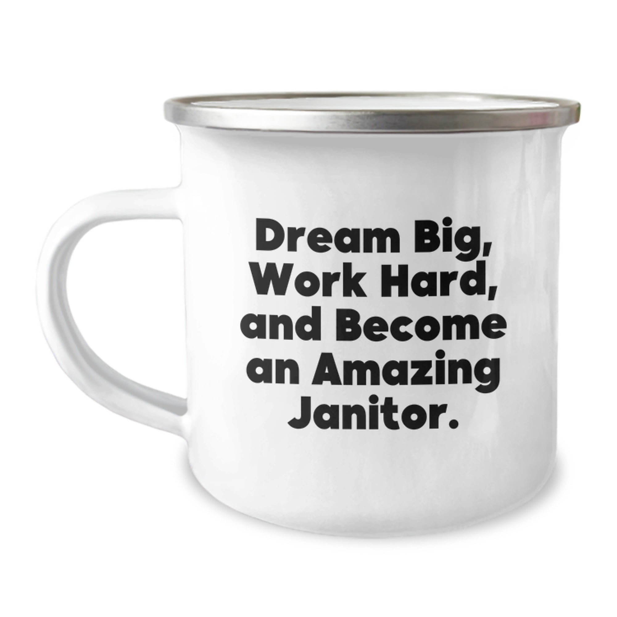 Funny Janitor Gifts for Men from Friends - 'Dream Big, Work Hard, And Become An Amazing Janitor' Christmas Unique Mugs for Janitor, Camping Mugs