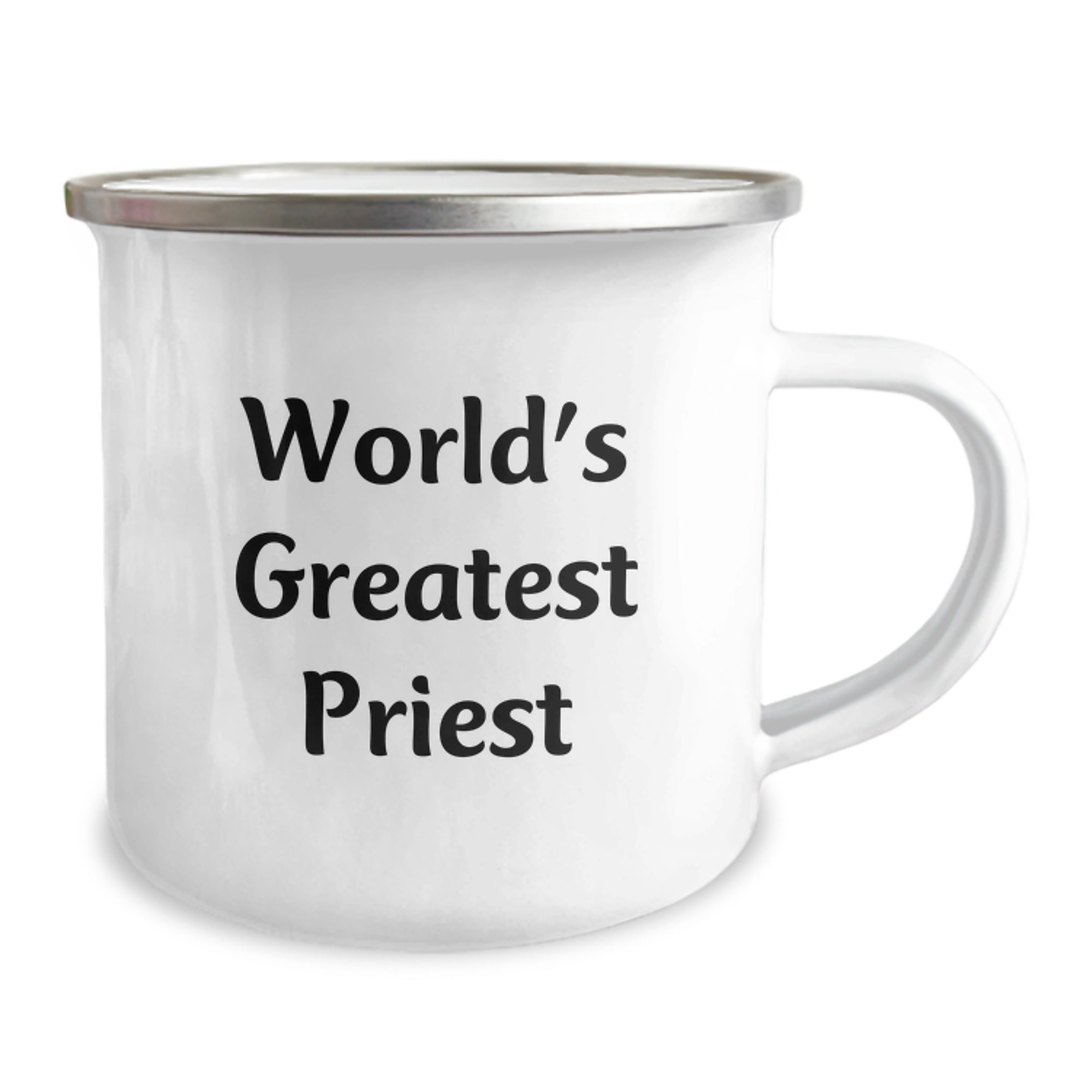 Funny Priest Gifts for Men - 'World's Greatest Priest' Camping Mug, Stainless Steel with Enamel Finish, Perfect for Graduation Unique Gifts from Family to Priest - Image 2