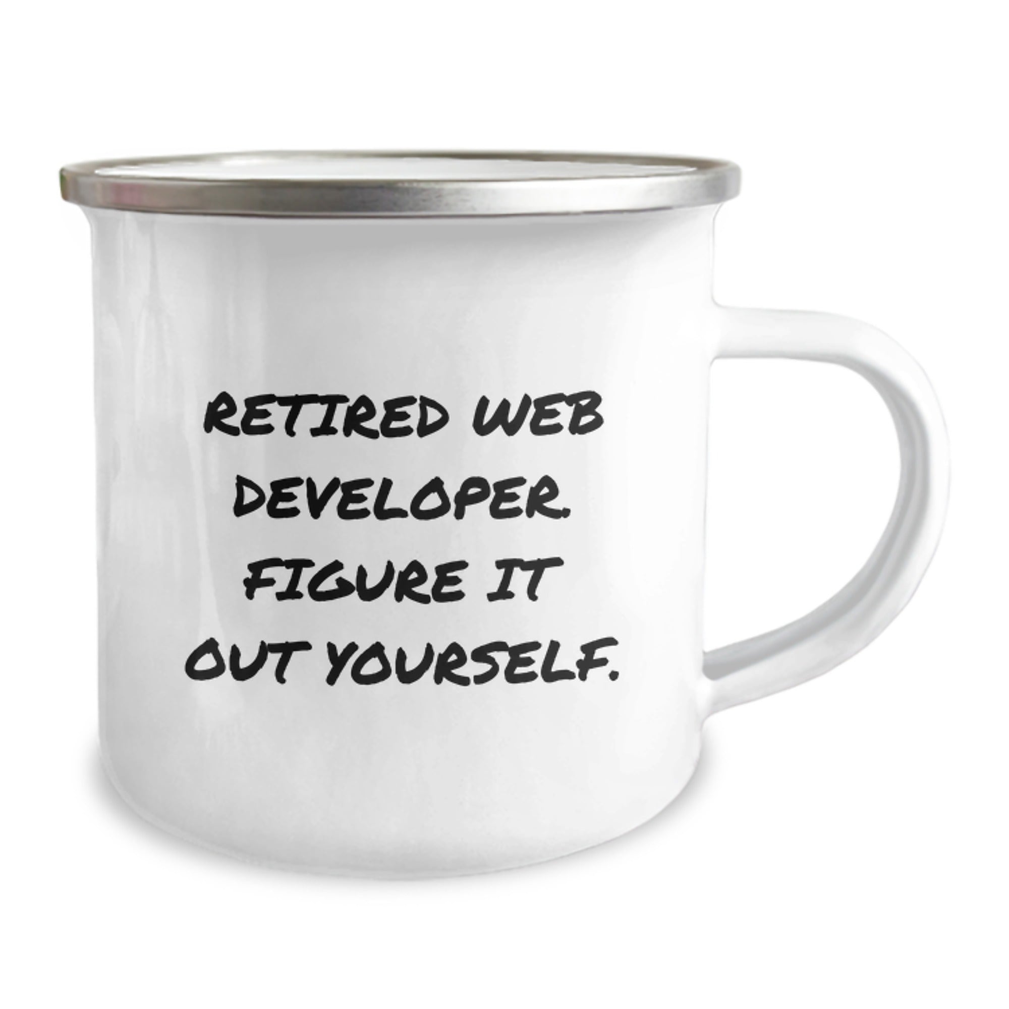 Web Developer Funny Camping Mug Gifts from Family for Graduation - Figure It Out Yourself., Web Developer Unique Gifts, Camping Mug for Men, Web Developer Graduation Gifts - Image 2