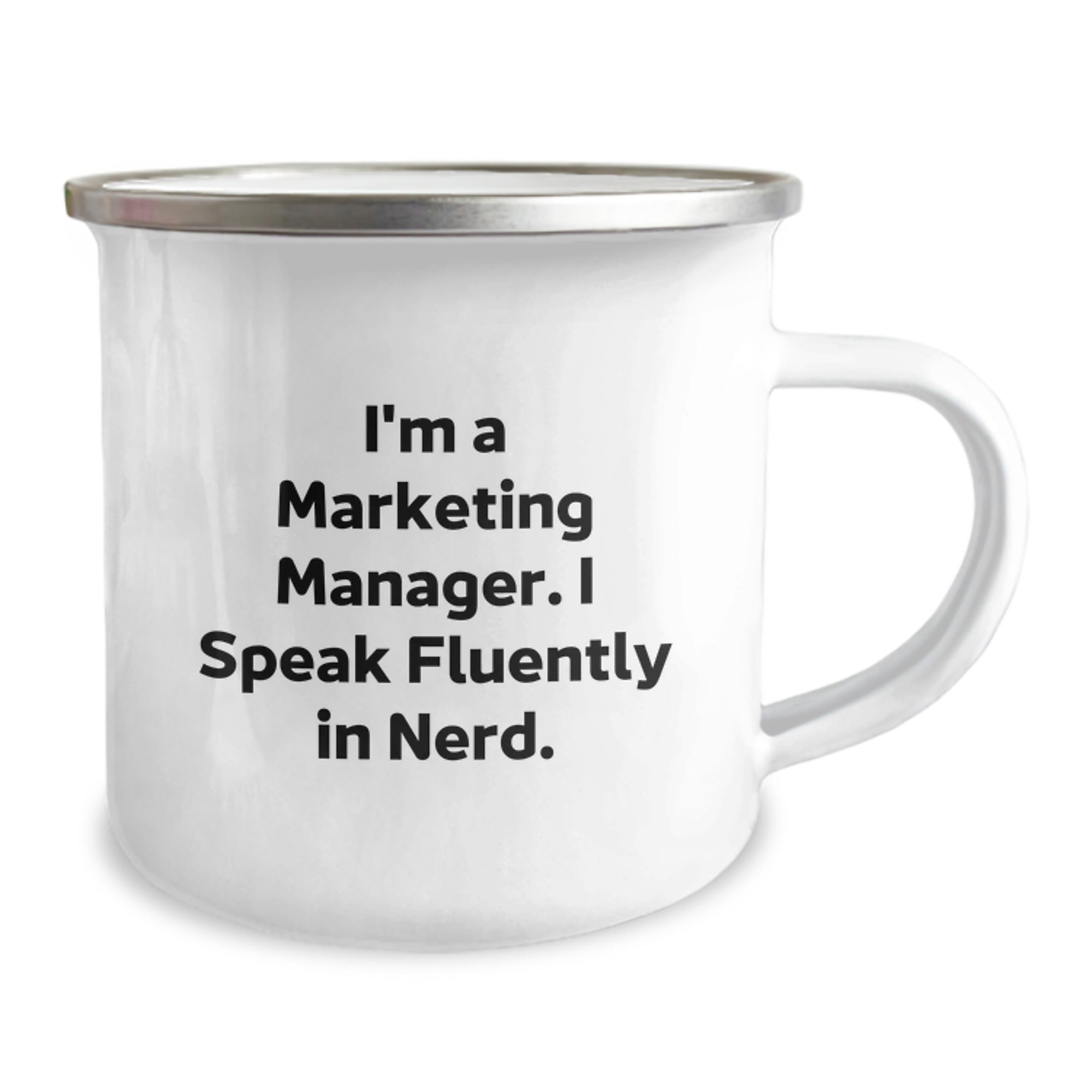 Marketing Manager Gifts from Friends Funny Camping Mug 'I'm A Marketing Manager. I Speak Fluently In genius.' for Graduation Unique Gifts - Image 2