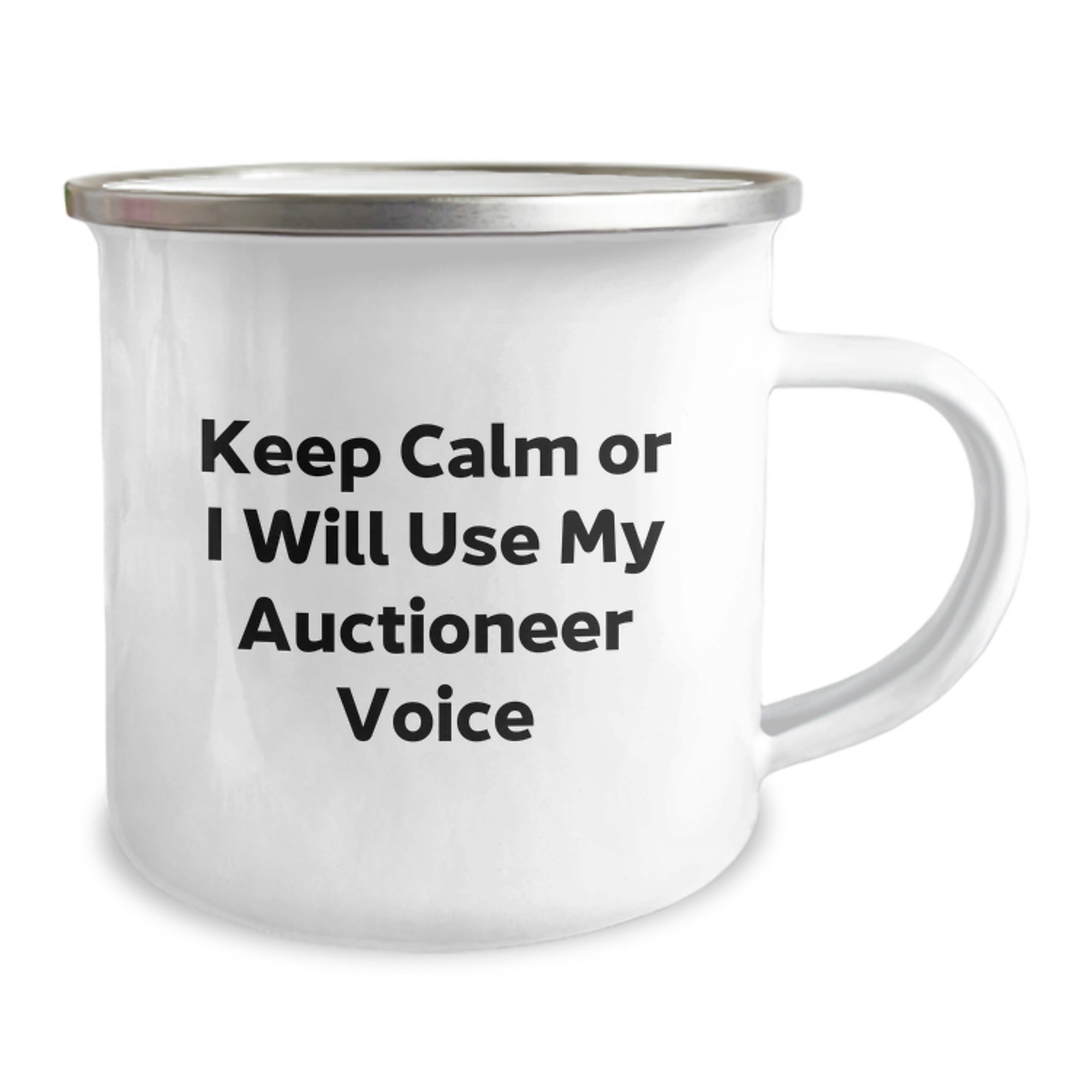 Funny Auctioneer Gifts for Men - Keep Calm Or I Will Use My Auctioneer Voice Camping Mug, Perfect for Graduation Unique Gifts from Friends - Image 2