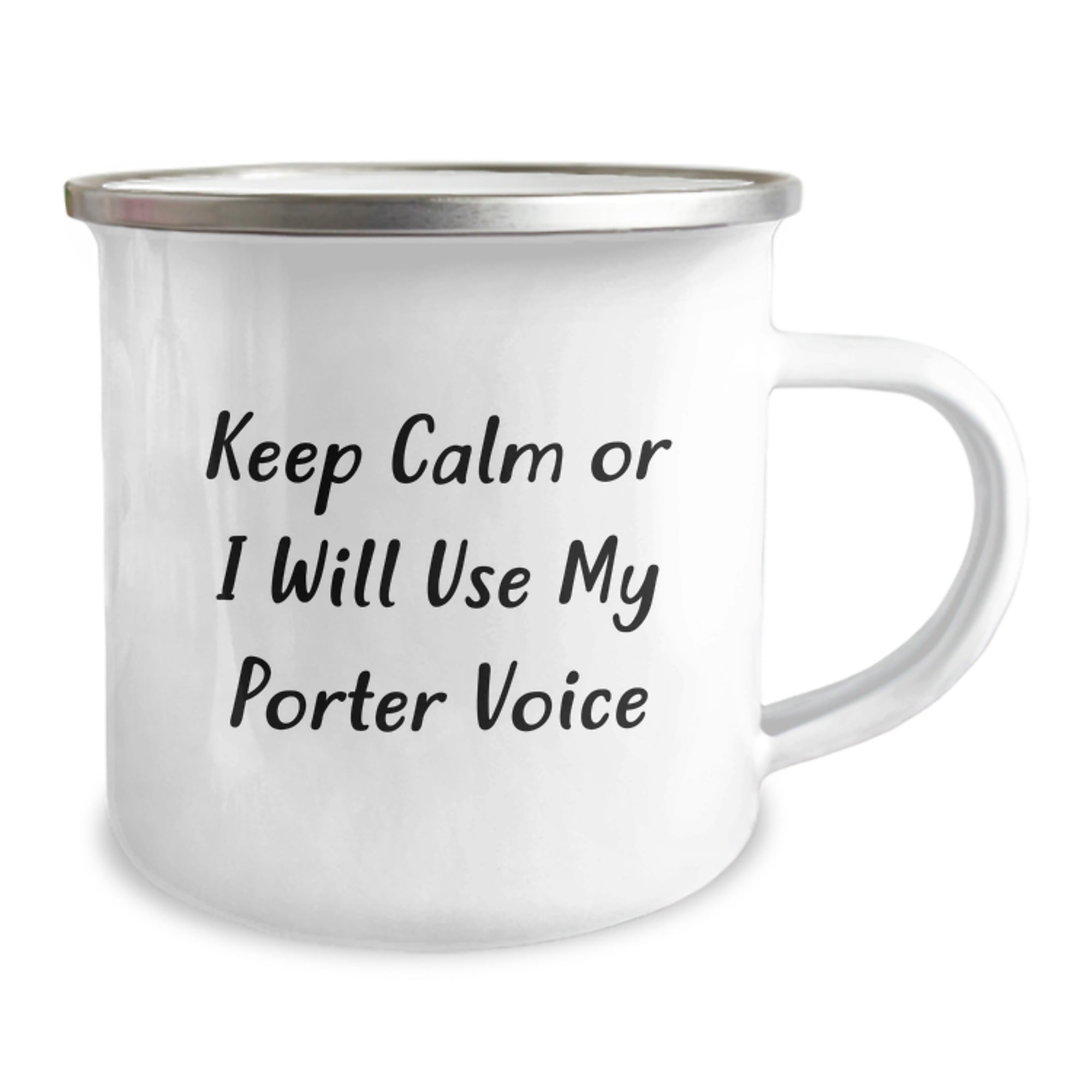 Funny Gifts for Porter Lovers, Unique Camping Mug for Dad, Keep Calm Or I Will Use My Porter Voice, Father's Day Unique Gifts from Family - Image 2